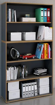 Produktbild von VCM Holzregal stehend | platzsparender Aktenschrank | Maße ca. B. 100 x H. 183 x T. 33 cm | Elegantes Regal | Büroregal – Salia 5fach B. 100 cm