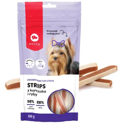 Produktbild von Maced Hundesnack Hähnchen- und Fischstreifen 60g