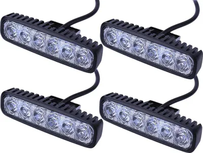 Produktbild von Greenmigo 4X 18W 6 LED Arbeitslicht Offroad Flutlicht Werkstattlampe,LED Work Spot Light SUV,UTV,ATV,LED Scheinwerfer 12V 24V