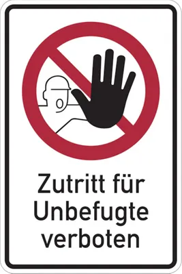 Produktbild von Dreifke® Verbotsschild, Kombischild, Zutritt für Unbefugte verboten - DIN 484...