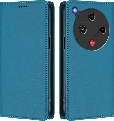 Produktbild von Handyhülle für ZTE Nubia Focus 2, Kunstleder Klapphülle Stoßfeste Magnetische Hülle mit Ständer Blau