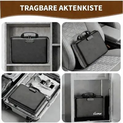 Obrázok produktu pre Ohnivzdorná dokumentová taška s tvrdým povrchom – organizér s 13 priehradkami, vodovzdorná, so zámkom (28,5 x 38,5 x 7,5 cm)