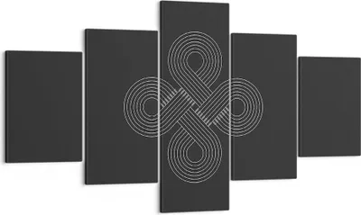 Produktbild von Bild auf Leinwand - Leinwandbild - 5 Teile - Symbol Schleife Unendlichkeit - 125x70cm - Wand Bild - Wanddeko - Wandbilder - Leinwanddruck - Bilder - Wanddekoration - Leinwand bilder - EA125x70-4931