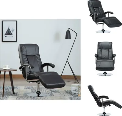 Image de vidaXL Fauteuil TV Noir Simili Cuir - Fauteuil