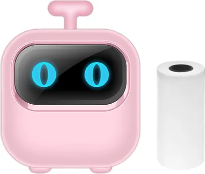 Obrázok produktu pre Mini termotlačiareň, tlačiareň na okamžité fotografie, tlačiareň štítkov, bezdrôtová BT, kompatibilná s aplikáciou Android alebo iOS, s 1 kotúčom papiera (57x26 mm)