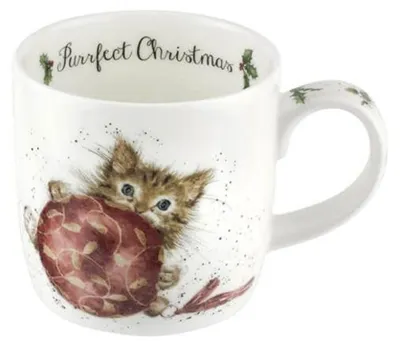 Porzellanbecher mit Kätzchen, 0,3 l, Weihnachtsmotiv