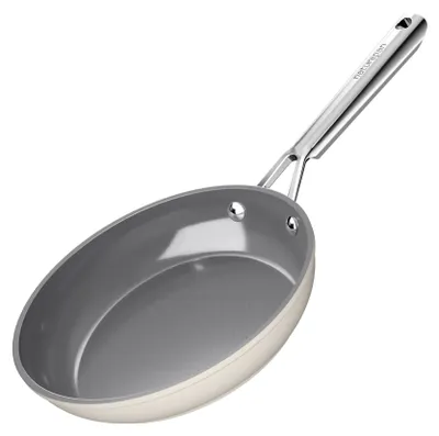 Keramikpfanne 24 cm, antihaftbeschichtet, für alle Herdarten, beige