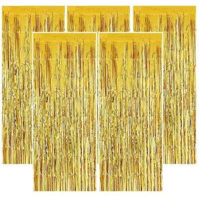 Image de 5 rideaux en paillettes dorées pour la décoration de fêtes
