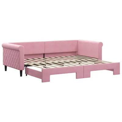 Produktbild von vidaXL Tagesbett Ausziehbar Rosa 90x200 cm Samt