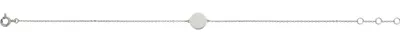 Produktbild von New Bling 9NBG-0446 Weißgoldarmband mit festem Anhänger - Rund - 5mm - Ankerglied - 0.8mm Dicke - 16.5+1+1cm - 14 Karat - Weißgold