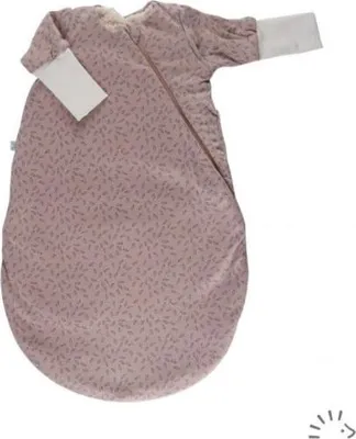 Produktbild von Popolini iobio Schlafsack Winterschlafsack Vario Interlock/Teddyplüsch GOTS Beige Leaves L=110cm