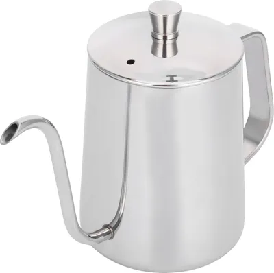 Image de pot à café de 600 ml en acier inoxydable 304 avec bec verseur fin et couvercle