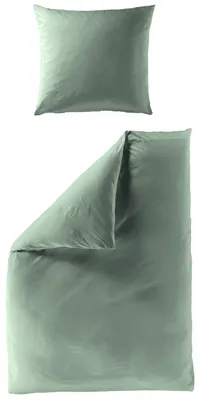 Produktbild von BIERBAUM Bettwäsche Mako-Satin grün 135x200cm, mit 1 Kissen