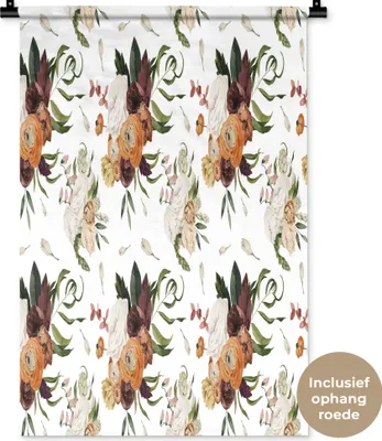 Produktbild von MuchoWow® Wandteppich Wandbehang Blumen - Farben - Muster 60x90 cm Tapisserie Dekoration Wandtuch - Foto-Teppich - Abwaschbar