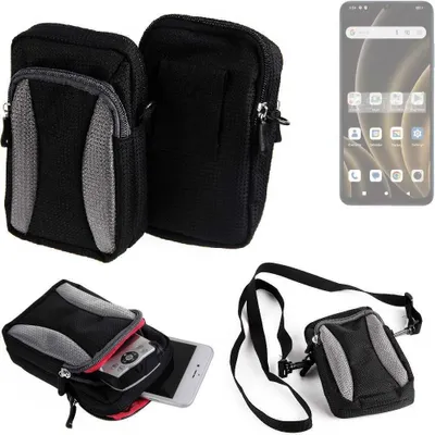 Produktbild von K-S-Trade Holster Schutz Hülle kompatibel mit FreeYond F9S Handy Hülle Gürteltasche Umhängetasche mit Zusatzfach schwarz
