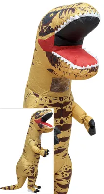 Immagine prodotto di Dinosauro gonfiabile T Rex Costume Carnevale Divertente Fantasia Completo Ventilatore Realistico Divertimento Animali Avventura Articolo, Dimensioni: 52 - 54 (L) Colore: Marrone