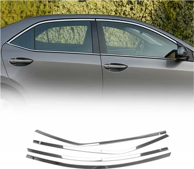 Image de Garniture de Fenêtre pour Toyota Corolla Berline 2013-2019 Acier Brillant 4x