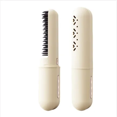 Produktbild von INF Mini kabellose Haarglättbürste mit Negativionen ABS 19cm für Reisen Gelb