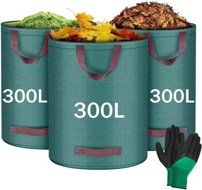 Produktbild von Gartenzweigabfänger, Abfänger für Gartenzweige 3 x 300 l, grüne Abfänger falten, Gartenzweigabfänger Blattabfänger Abfänger für Gartenzweige Grünabfänger Blattabfänger