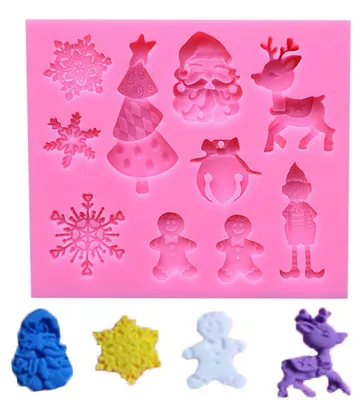 Zdjęcie produktu dla Boże Narodzenie Silikonowa forma do pieczenia DIY kilka ozdobnych ciast Fondant Forma do czekolady (#9)