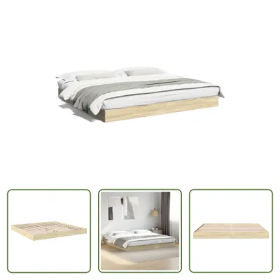 Produktbild von The Living Store Bettgestell Sonoma-Eiche 180x200 cm Holzwerkstoff