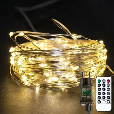 Lichtsnoer 300 LEDs warmweiß 30 m + 5 m IP44 dimmbar Timer