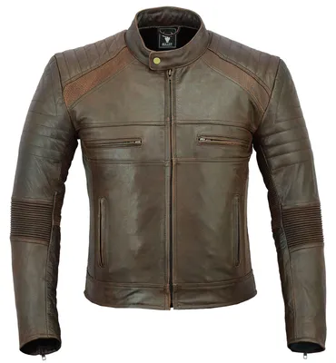 Produktbild von BULLDT Vintage Motorradjacke Lederjacke Coffe racer rider jacke, Größe:54/XL, Farbe:Braun