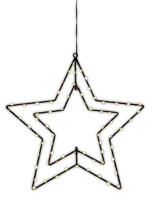 Produktbild von LED Outdoor Weihnachtsleuchte "Stern" Ø: 40 cm, Weihnachtsdeko im Landhaus Stil, aus Metall und Kunststoff in warmweiß, 40 cm hoch, Ø 40 cm, mit LED Platine – für Innenräume – Netzbetrieb