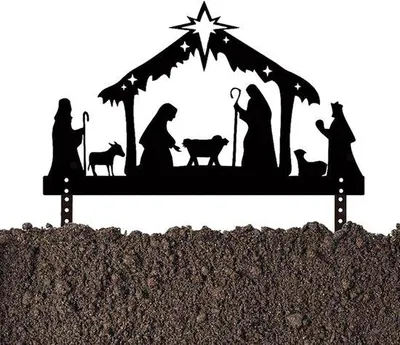 Produktbild von Famanu Metall-Krippenstallung Außen - Silhouetten-Design Wasserfest - 40x23 cm