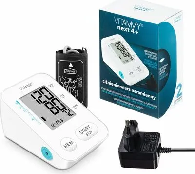 Produktbild von VITAMMY NEXT 4+ Arm-Blutdruckmessgerät mit Manschettendruckmessung und Netzteil
