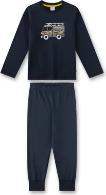 Produktbild von Sanetta Jungen Schlafanzug - Nachtwäsche, Pyjama, lang, Baumwolle, Motiv Blau 140