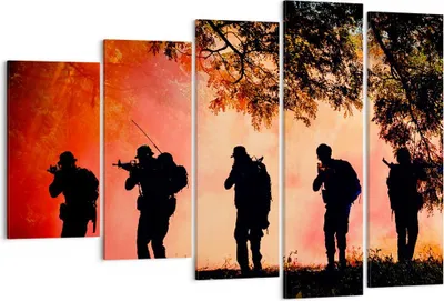 Produktbild von Bild auf Leinwand - Leinwandbild - Soldat Gewehr - 150x100cm - Wand Bild - Wanddeko - Wandbilder - Leinwanddruck - Bilder - Kunstdruck - Wanddekoration - Leinwand bilder - Wandkunst - EG150x100-3977