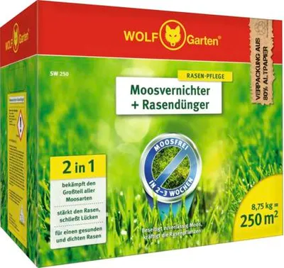 Imagen del producto de Eliminador de musgo + fertilizante WOLF-Garten, 8,75 kg / 250 m²