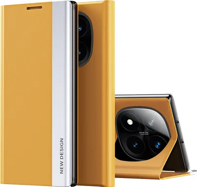 Immagine prodotto di Custodia per Xiaomi Redmi Note 14 Pro+ 5G, Custodia magnetica in Finto cuoio con funzione di supporto Giallo