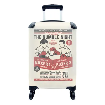 Produktbild von MuchoWow® Koffer Handgepäck Trolley Rollkoffer Kleine Reisekoffer mit 4 Rollen - Mannshöhle - Boxen - Vintage - Poster - Cabin Size < 55x40x23 cm & 55x40x20 cm - Fotokoffer - Kabinenkoffer - Boardgepäck - Reise-Box - Reisekoffer - Reisegepäck - Koffer mit Bild - Trolley für Kinder