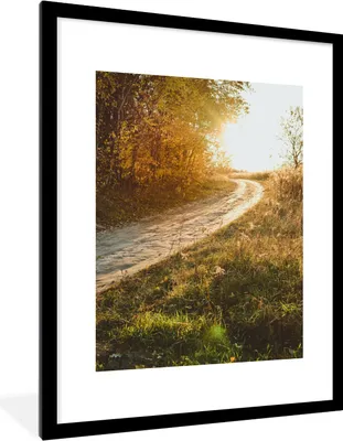 Produktbild von MuchoWow® Gerahmtes Poster Weg - Natur - Baum 60x80 cm - Poster mit Schwarzem Bilderrahmen Wandposter Rahmen Foto Bilder - Wohnzimmer - Dekorationen - Prämie