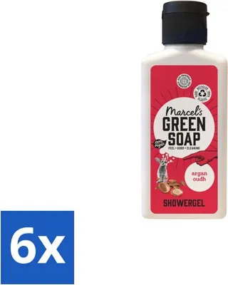 Produktbild von Marcel's Green Soap - Duschgel - Argan & Oudh Mini - Kraftvolle Wirkung - 100 ml - Vorteilspack - 6 Stücke