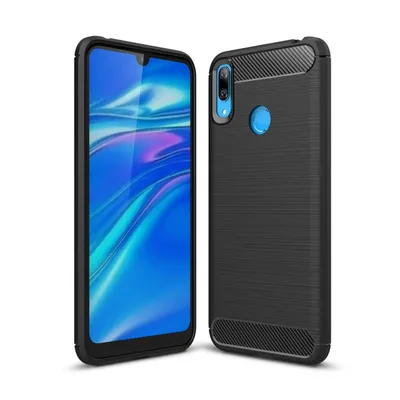 Zdjęcie produktu dla Ochronne etui na telefon komórkowy Huawei Y7 (2019) Case Cover Carbon Optics Black
