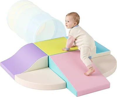 Imagen del producto de Juego de construcción de 6 piezas, bloques de espuma, bloques grandes, bloques de construcción, juguete de construcción, bloques de espuma para niños de 1 a 3 años, material: cuero sintético, EPE (JM3241)