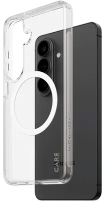 Imagen del producto de Funda transparente Urban Explorer de PanzerGlass CARE™ para Samsung Galaxy S26, con carga inalámbrica Qi