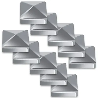 Produktbild von Fiqops 10x Pfostenkappe Pyramiden Abdeckkappe Kappen Zaunkappe Robuste Silber 91mm
