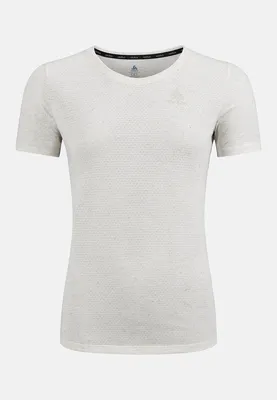 Hellgraues Odlo Active 365 Linencool T-Shirt mit Rundhalsausschnitt und kurzen Ärmeln