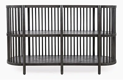 Produktbild von Avola Massivholz Sideboard 137 cm Boho-Design Akazie Dunkelbraun