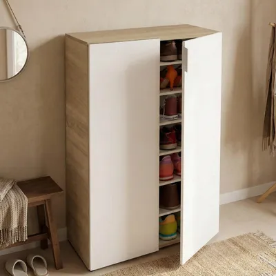 Produktbild von Mehrzweckschrank 2 Türen - Eiche Braun 36x103h cm