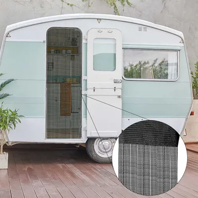 Immagine prodotto di Tenda a filo ( 56x185cm ) in nero - incl. bastone per tenda "montaggio facile" - in , Caravan Camping Tenda a filo ideale per caravan / camper