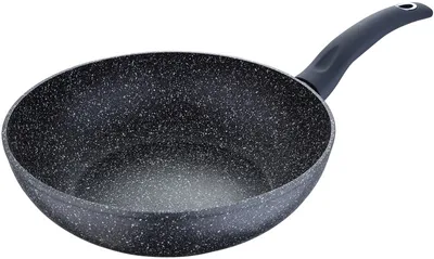 Bergner Earth Black Kookpan, laag, 28 cm, met deksel, van geperst aluminium met ergonomische houten handgrepen, anti-aanbaklaag, voor inductie en alle warmtebronnen, grijs Bergner Earth Black Kookpan, laag, 28 cm, met deksel, van geperst aluminium met ergonomische houten handgrepen, anti-aanbaklaag, voor inductie en alle warmtebronnen, grijs