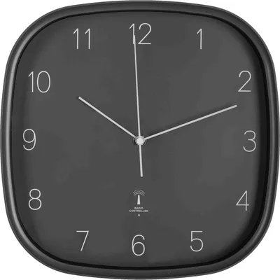 Produktbild von B&S Funkwanduhr Analog Uhr eckig 29.5 x 29.5 cm grau Kunststoff