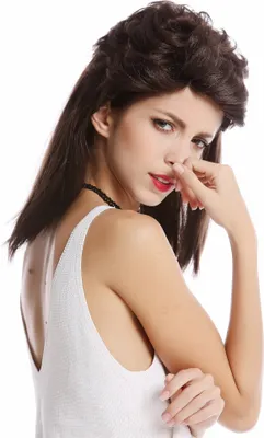 Produktbild von WIG ME UP Perücke Vokuhila 80er Braun 90832-ZA2