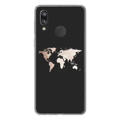 Produktbild von MuchoWow® Handyhülle Schutzhülle Hülle für Huawei P20 Lite (2020) Weltkarte - Leder - Schwarz Silikon Softcase Handy Hülle - Kartenhalter