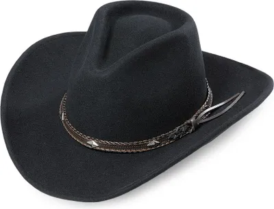 Stars & Stripes Western Cowboy-Filzhut Dallas Kunstlederband in schwarz